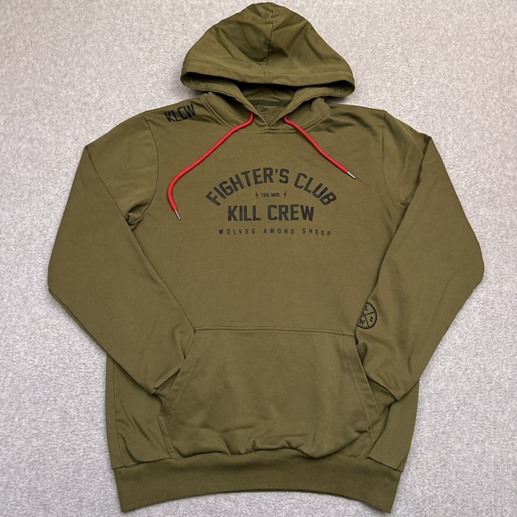Kill Crew Fighters Club Hoodie Porrada Series Fleece MMA Mens Medium Olive Green - Picture 1 of 10